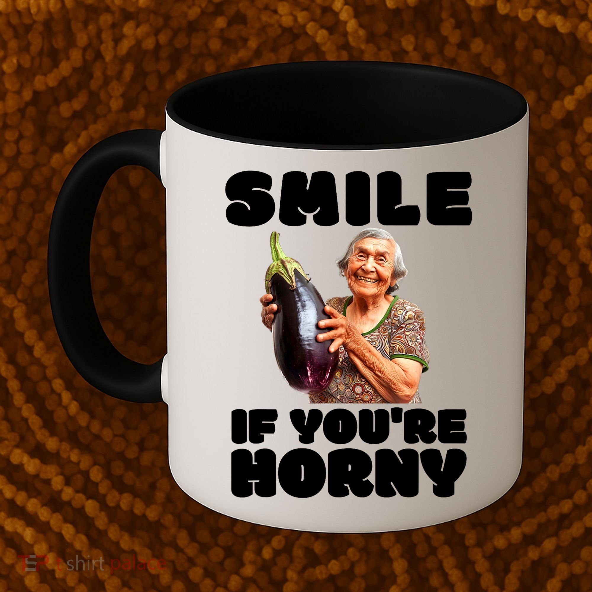 Funny Horny Eggplant Old Lady Inappropriate Embarrassing Coffee Mug