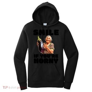 Funny Horny Eggplant Old Lady Inappropriate Embarrassing Women's Hoodie