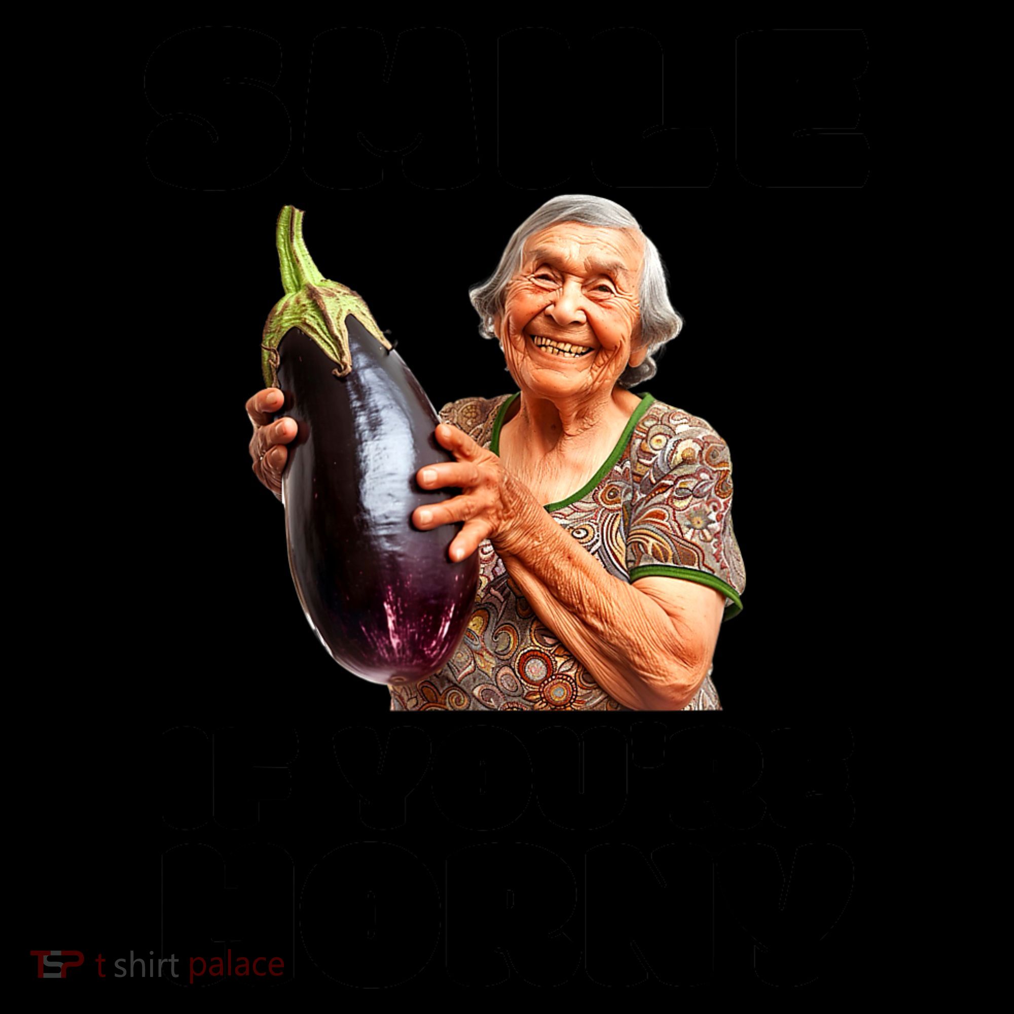 Funny Horny Eggplant Old Lady Inappropriate Embarrassing Women's Hoodie