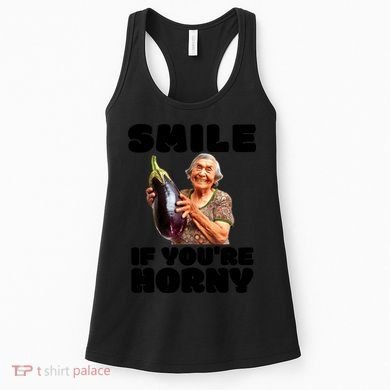 Funny Horny Eggplant Old Lady Inappropriate Embarrassing Women's Tank Top