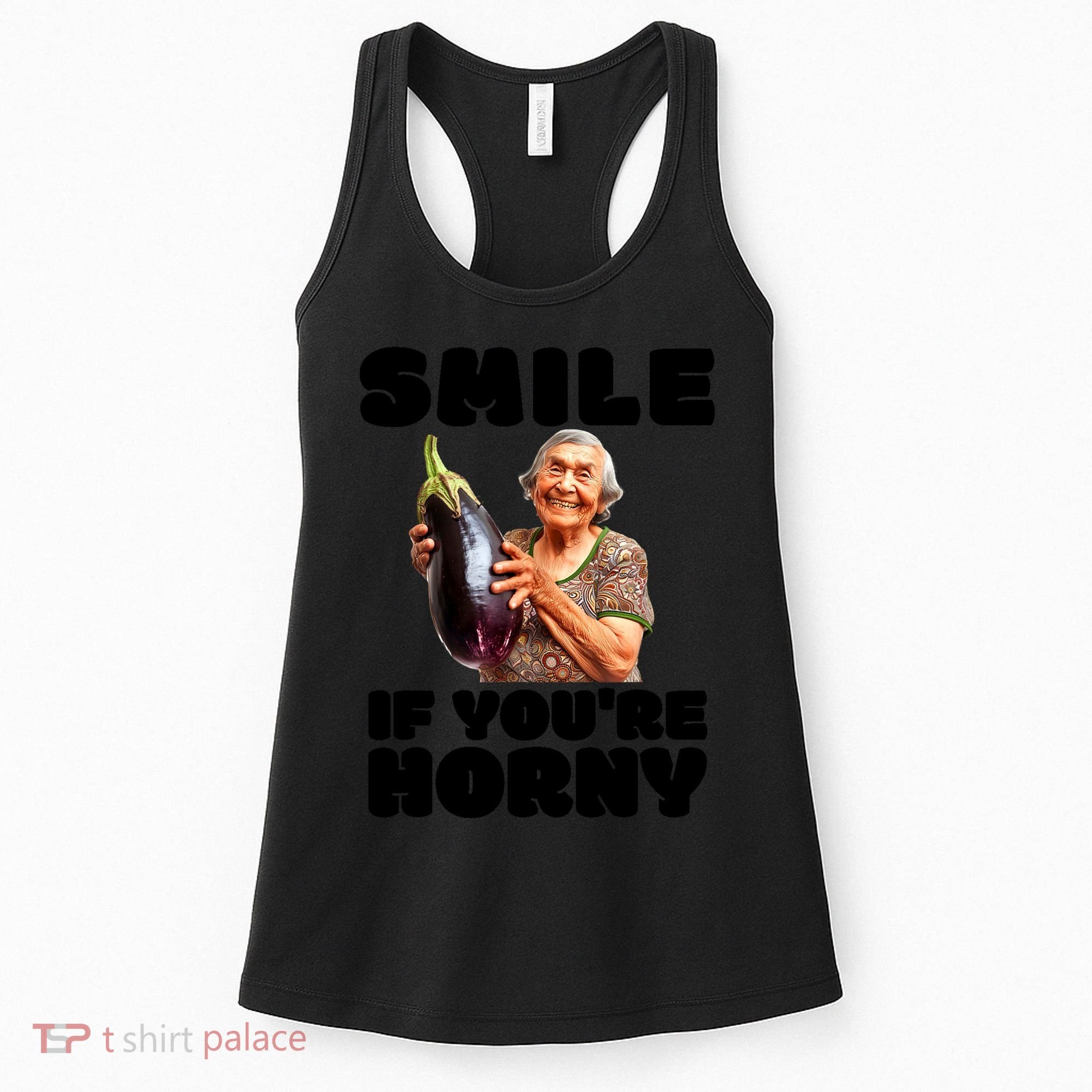 Funny Horny Eggplant Old Lady Inappropriate Embarrassing Women's Tank Top