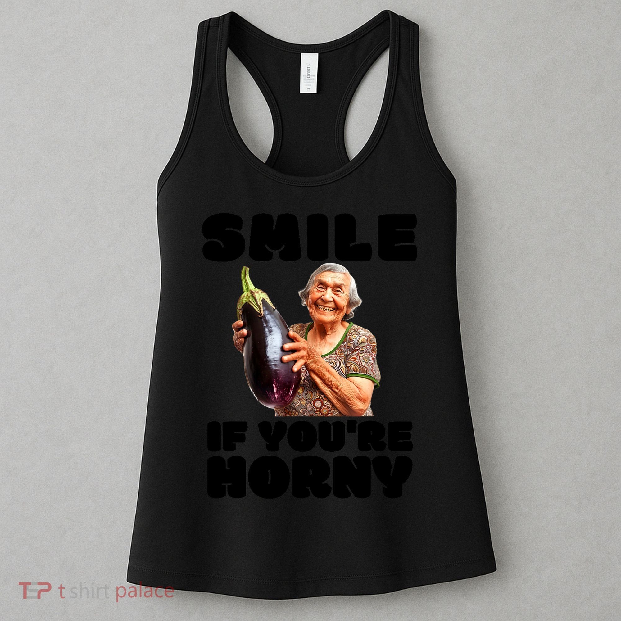 Funny Horny Eggplant Old Lady Inappropriate Embarrassing Women's Tank Top