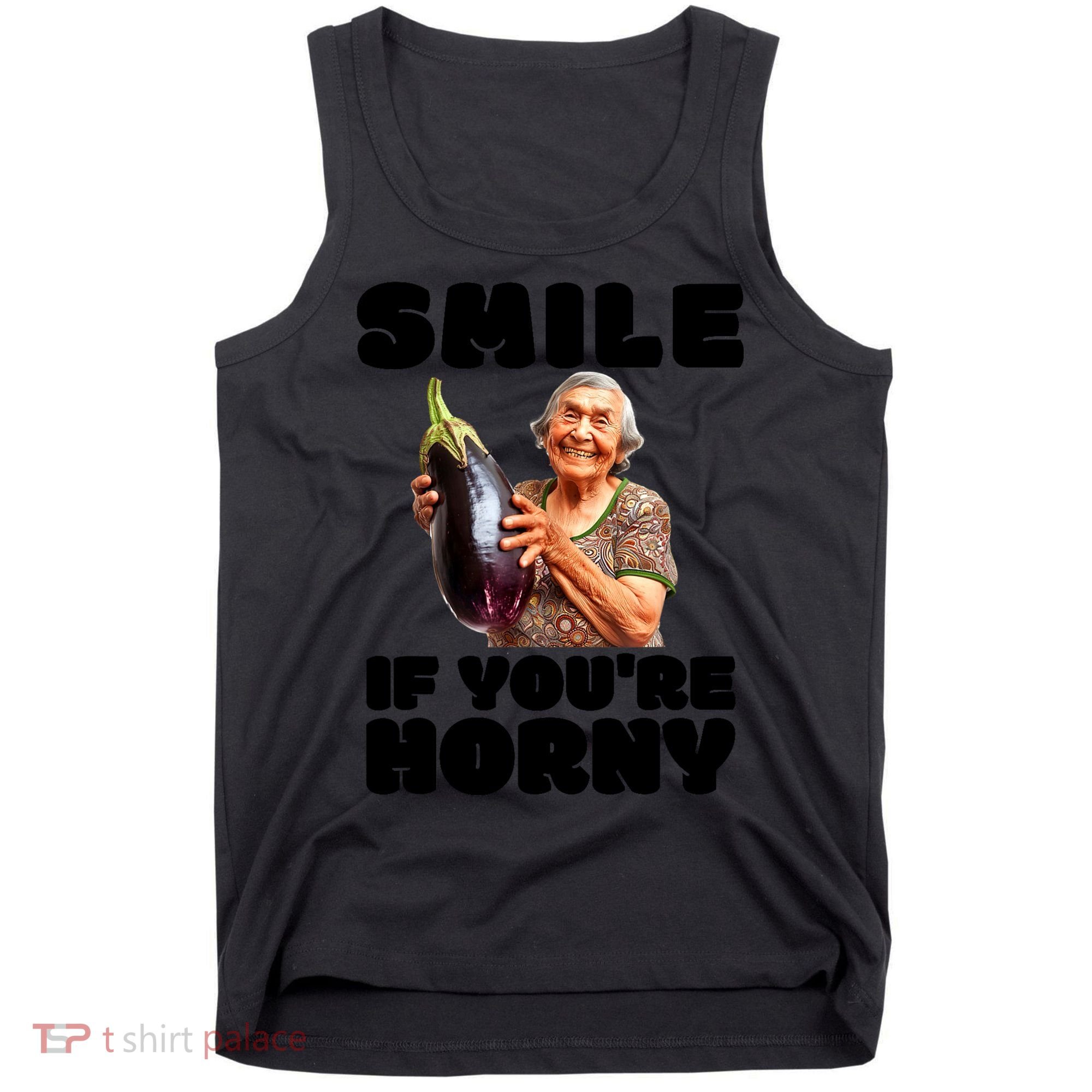 Funny Horny Eggplant Old Lady Inappropriate Embarrassing Tank Top