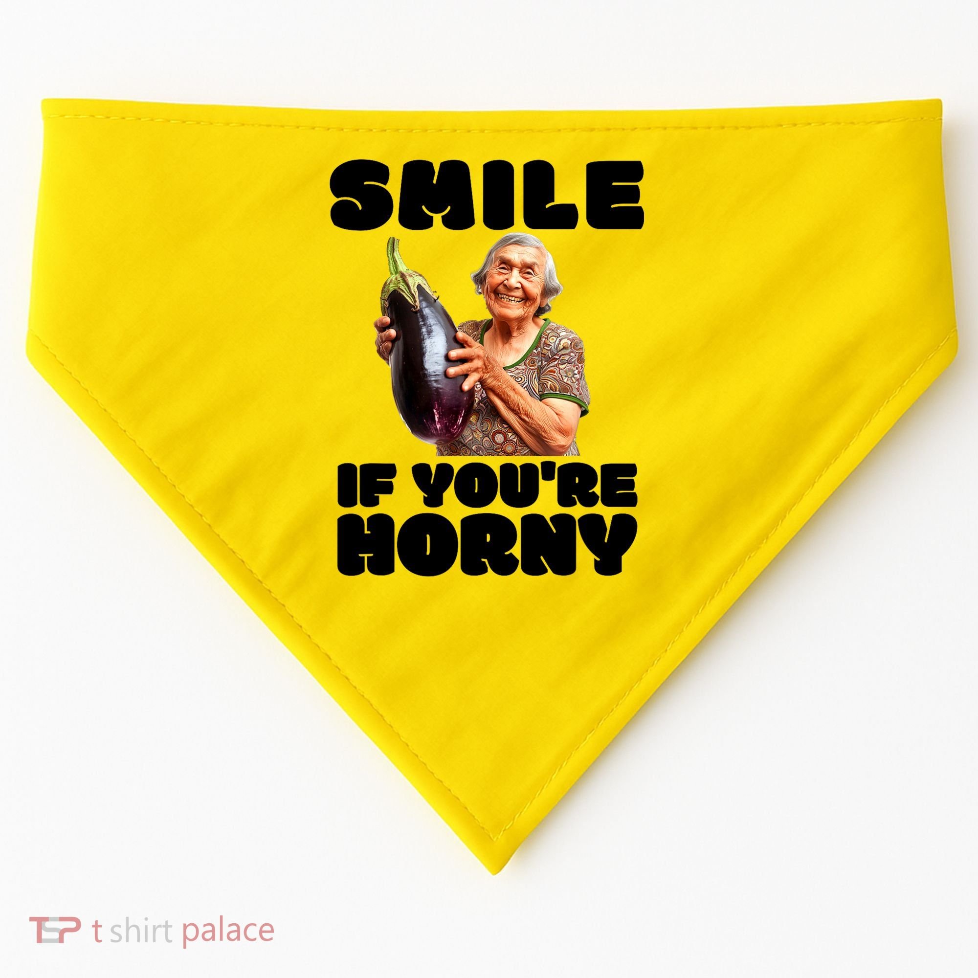 Funny Horny Eggplant Old Lady Inappropriate Embarrassing USA-Made Doggie Bandana