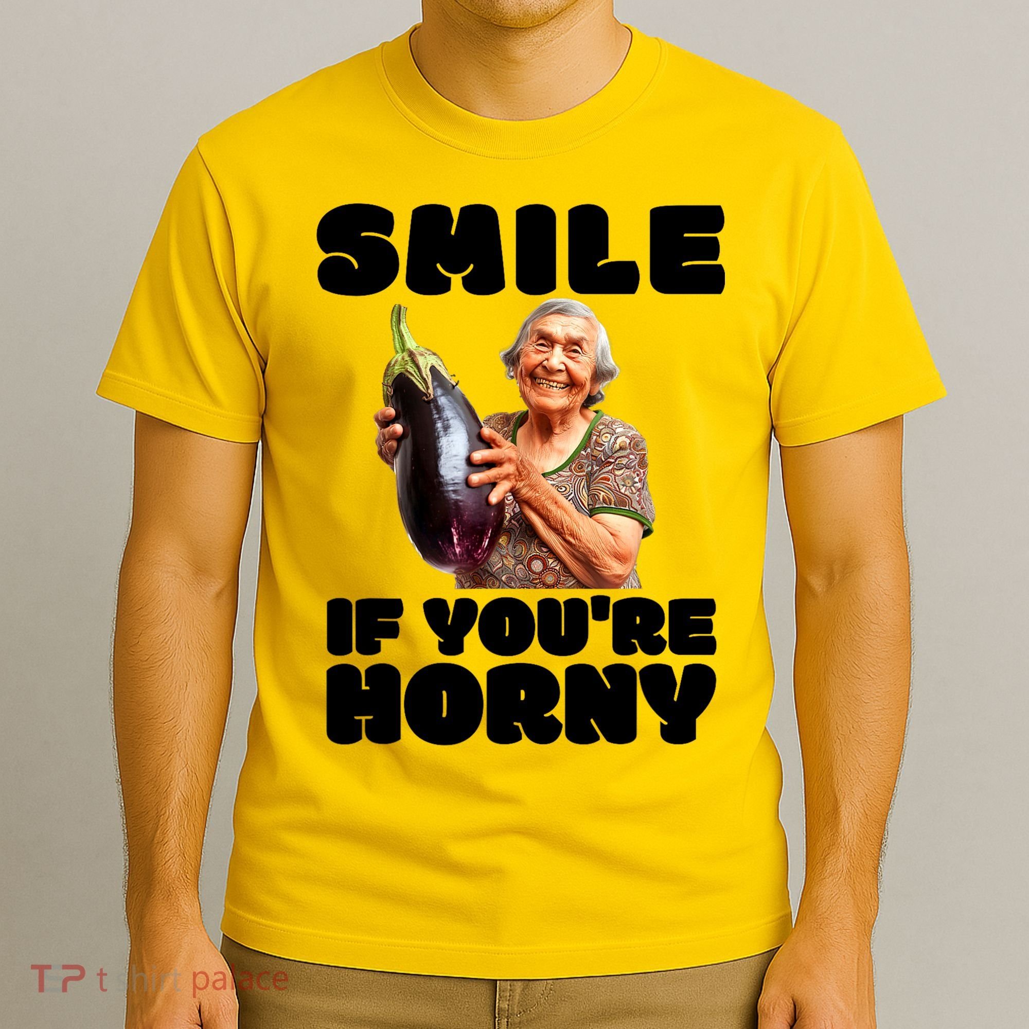 Funny Horny Eggplant Old Lady Inappropriate Embarrassing T-Shirt