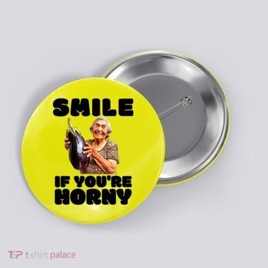 Funny Horny Eggplant Old Lady Inappropriate Embarrassing Button