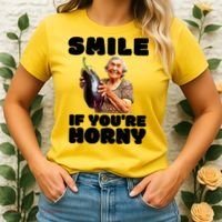 Funny Horny Eggplant Old Lady Inappropriate Embarrassing Women's T-Shirt thumb 2