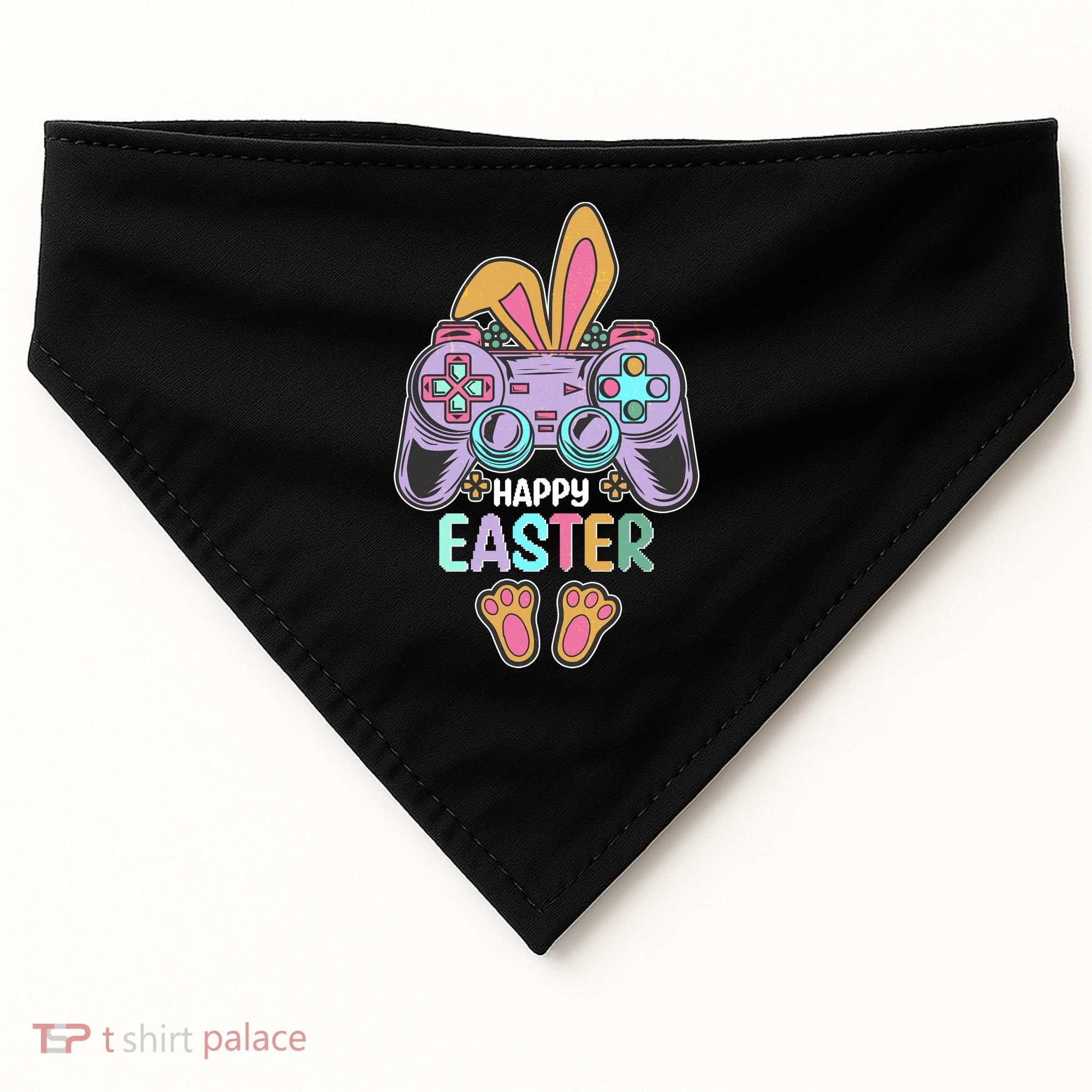 Funny Happy Easter Gamer Bunny Rabbit Controller USA-Made Doggie Bandana