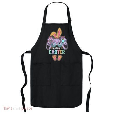 Funny Happy Easter Gamer Bunny Rabbit Controller Apron