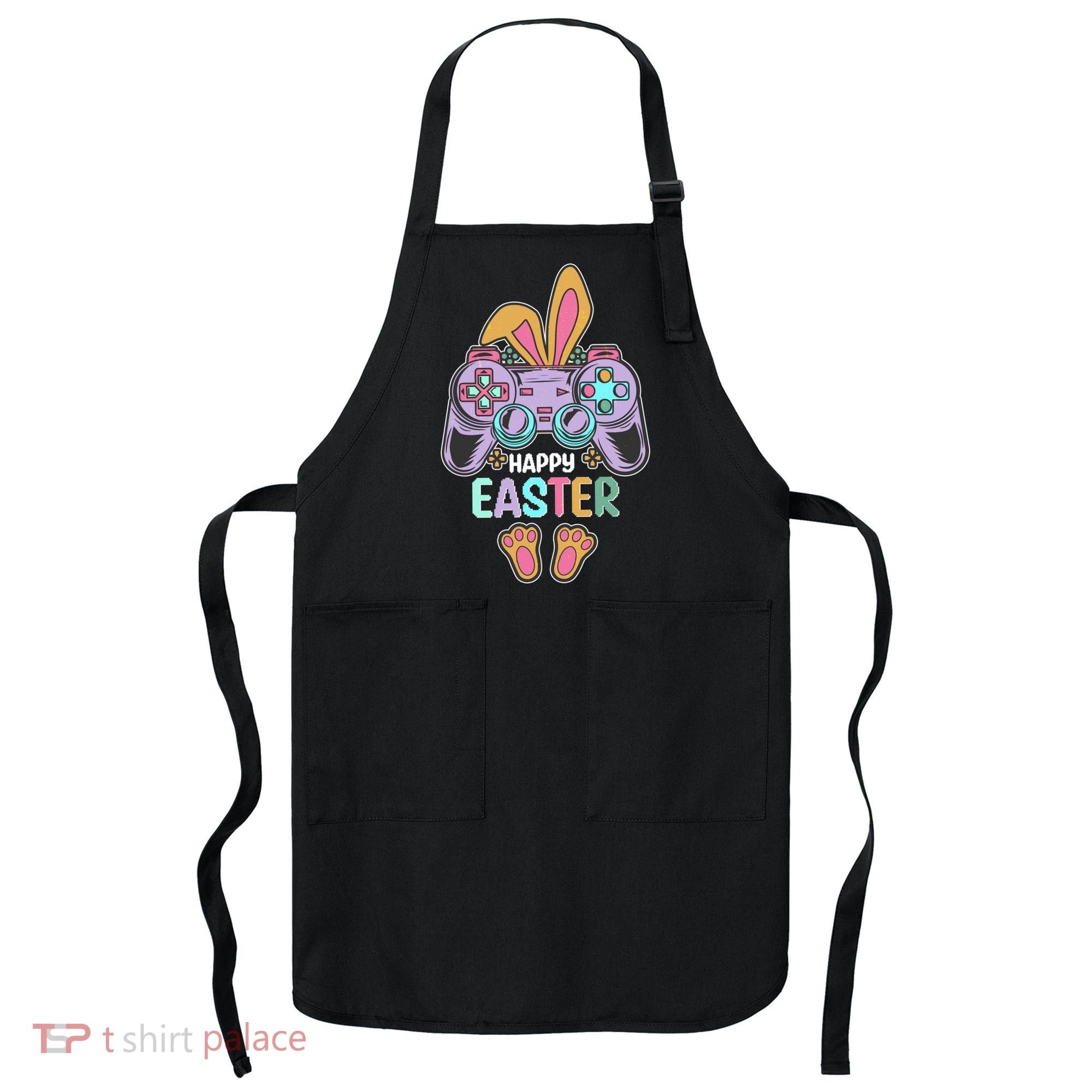 Funny Happy Easter Gamer Bunny Rabbit Controller Apron