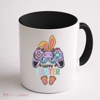 Funny Happy Easter Gamer Bunny Rabbit Controller Coffee Mug thumb 1