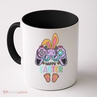 Funny Happy Easter Gamer Bunny Rabbit Controller Coffee Mug thumb 0