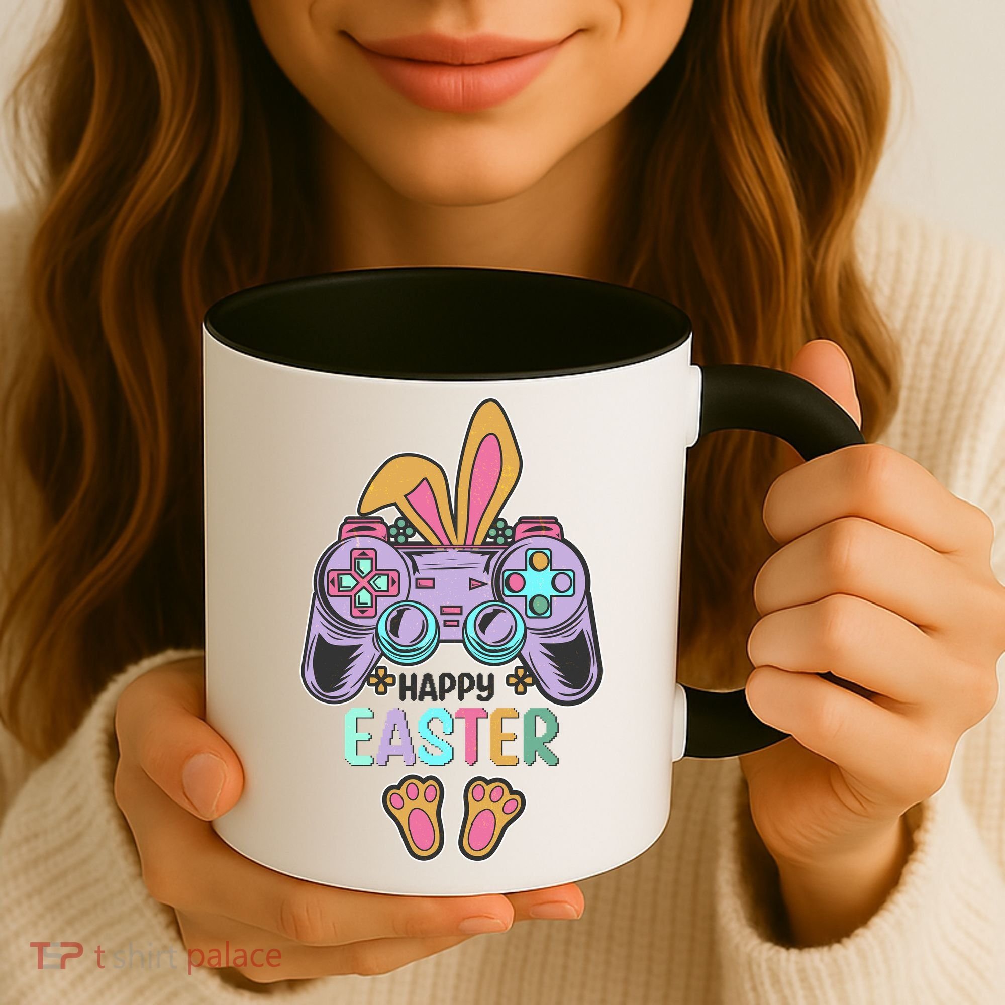 Funny Happy Easter Gamer Bunny Rabbit Controller Coffee Mug