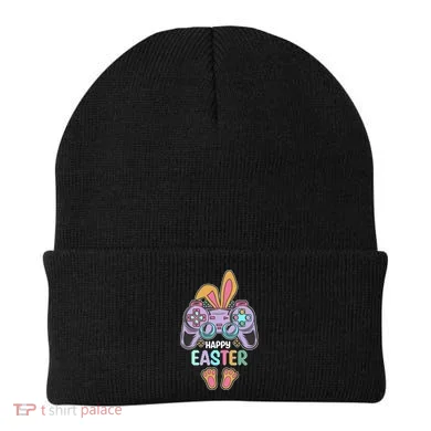 Funny Happy Easter Gamer Bunny Rabbit Controller Beanie