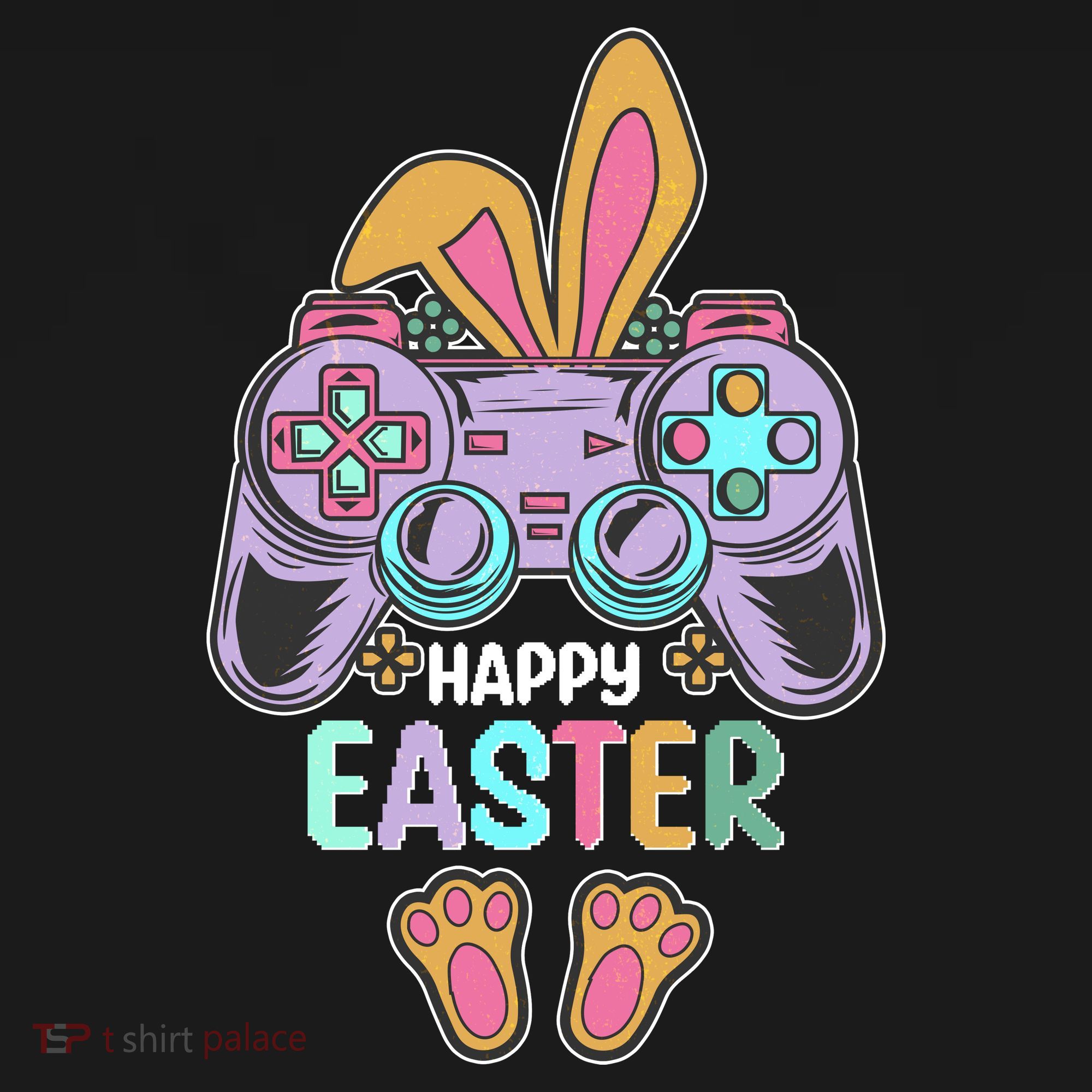 Funny Happy Easter Gamer Bunny Rabbit Controller Polo