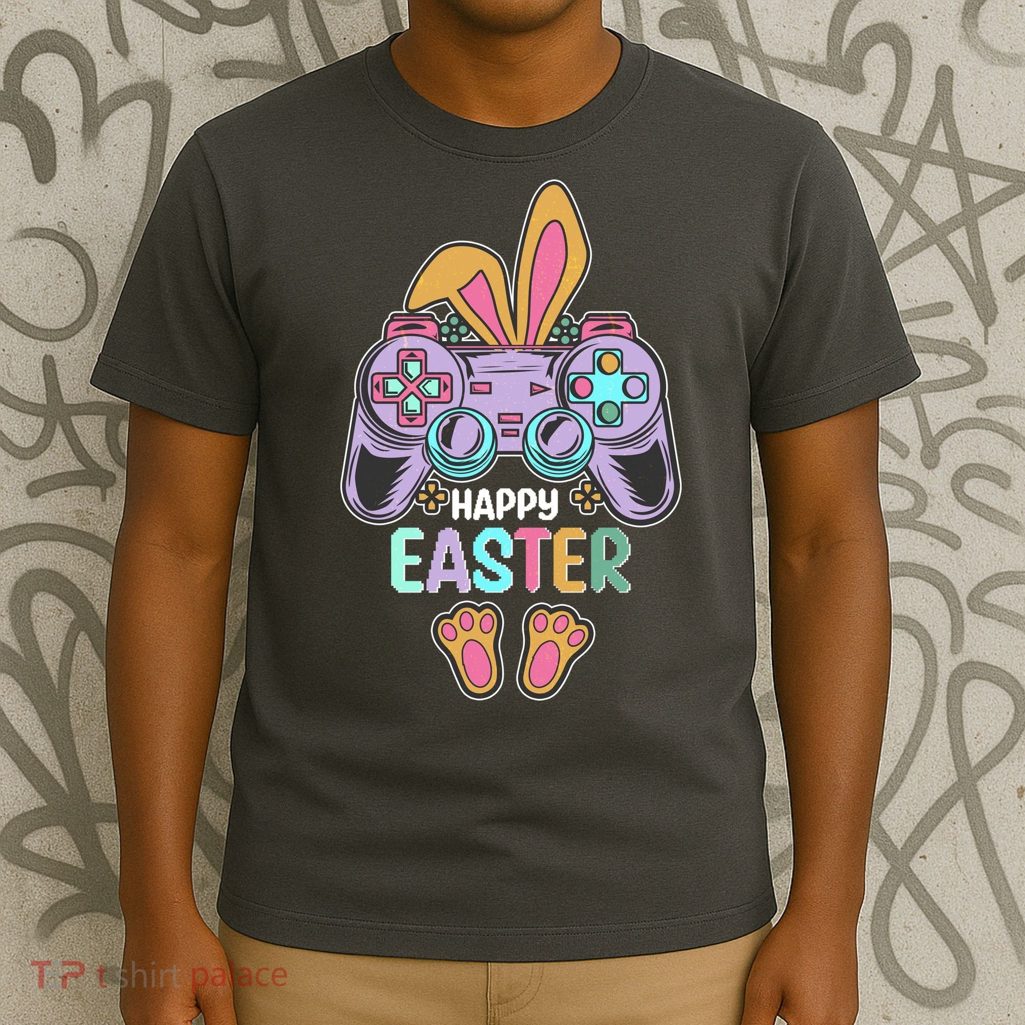 Funny Happy Easter Gamer Bunny Rabbit Controller T-Shirt