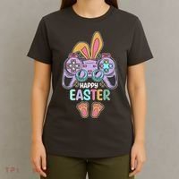 Funny Happy Easter Gamer Bunny Rabbit Controller T-Shirt thumb 4