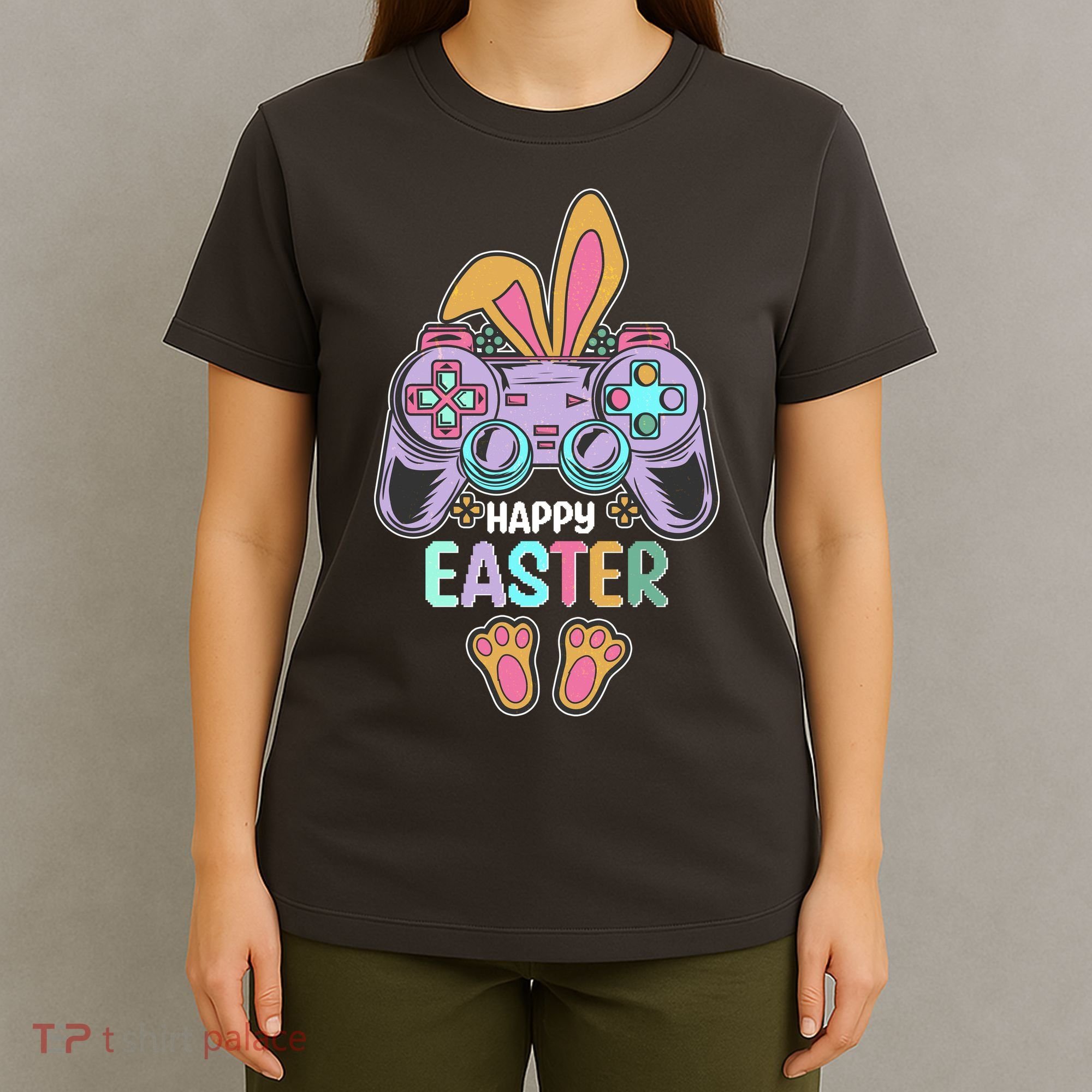 Funny Happy Easter Gamer Bunny Rabbit Controller T-Shirt
