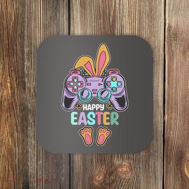 Funny Happy Easter Gamer Bunny Rabbit Controller Coaster