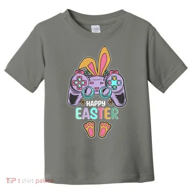 Funny Happy Easter Gamer Bunny Rabbit Controller Toddler T-Shirt