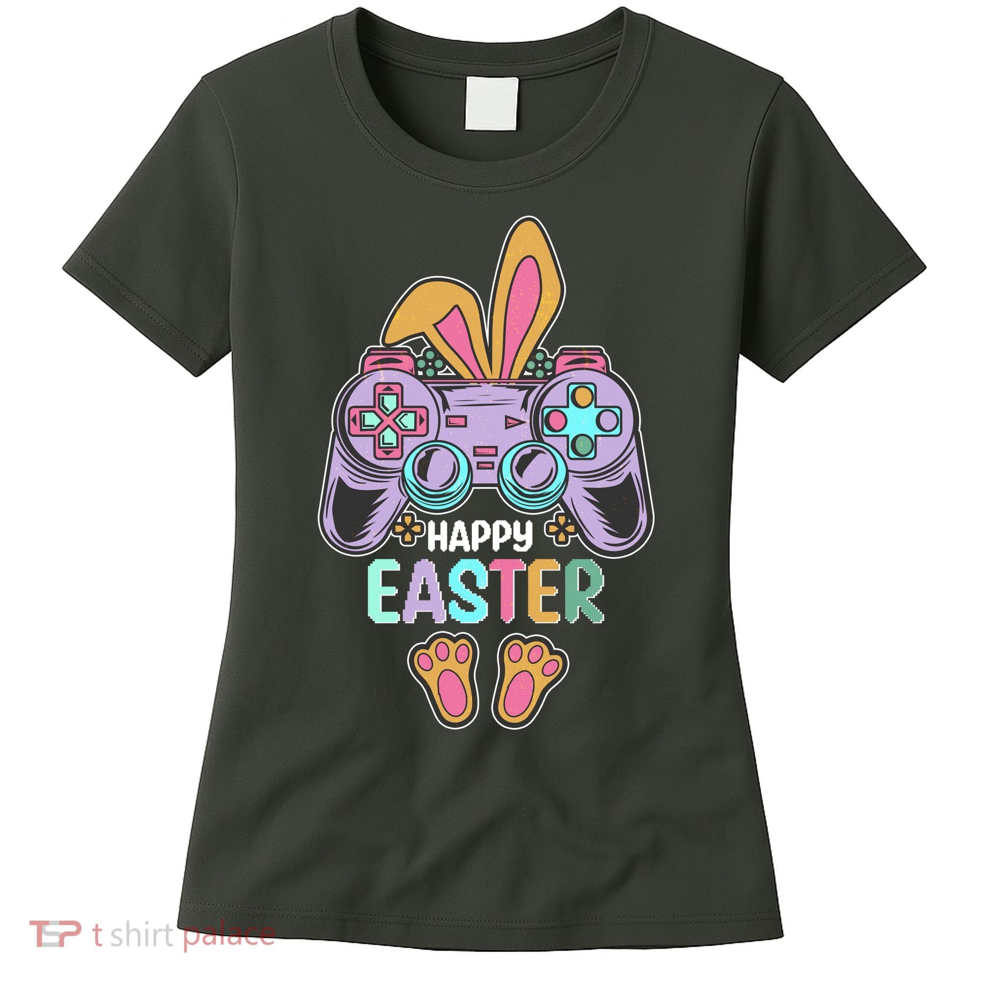 Funny Happy Easter Gamer Bunny Rabbit Controller Women's T-Shirt