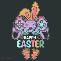 Funny Happy Easter Gamer Bunny Rabbit Controller Women's T-Shirt thumb 6