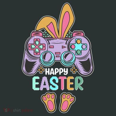 Funny Happy Easter Gamer Bunny Rabbit Controller Kids Long Sleeve Plaid Pajama Set