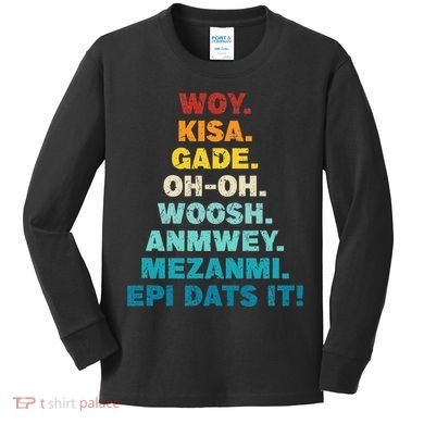 Funny Haiti Kids Long Sleeve Shirt