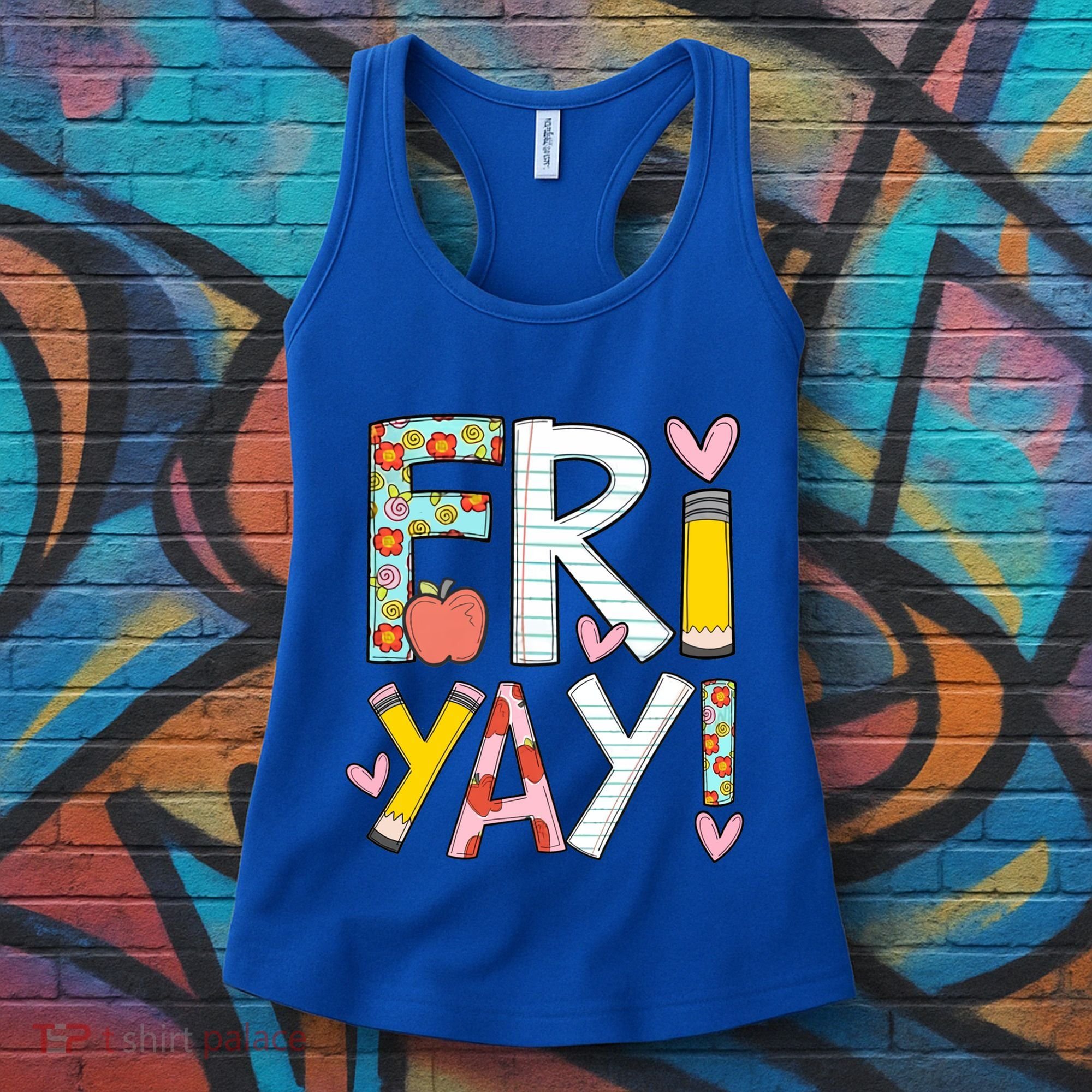 Friyay Happy Friday Funny Weekend Teacher Back To School Gift Women's Tank Top