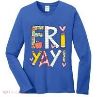 Friyay Happy Friday Funny Weekend Teacher Back To School Gift Women's Long Sleeve Shirt thumb 0