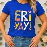 Friyay Happy Friday Funny Weekend Teacher Back To School Gift Women's T-Shirt thumb 2