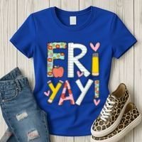Friyay Happy Friday Funny Weekend Teacher Back To School Gift Women's T-Shirt thumb 3