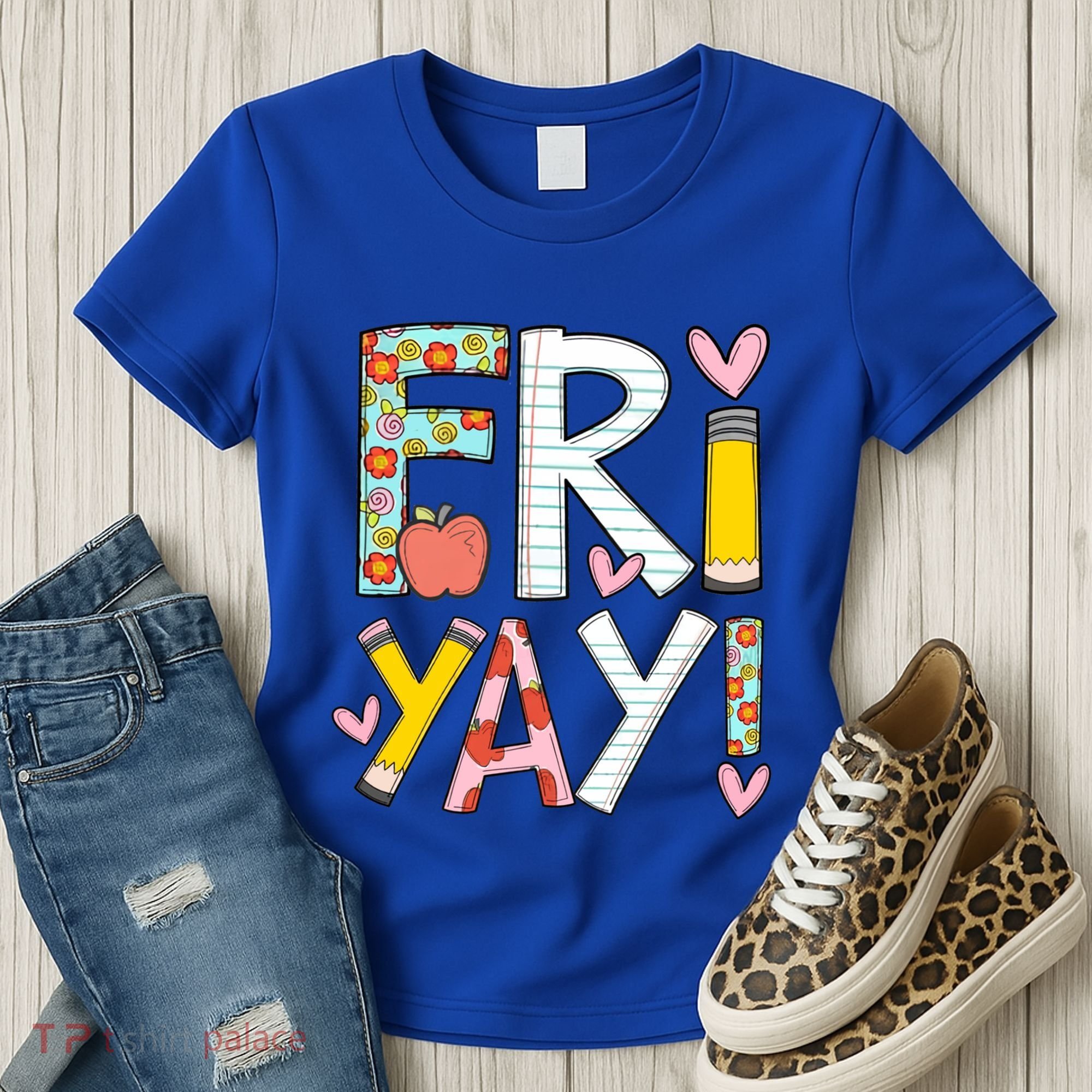 Friyay Happy Friday Funny Weekend Teacher Back To School Gift Women's T-Shirt