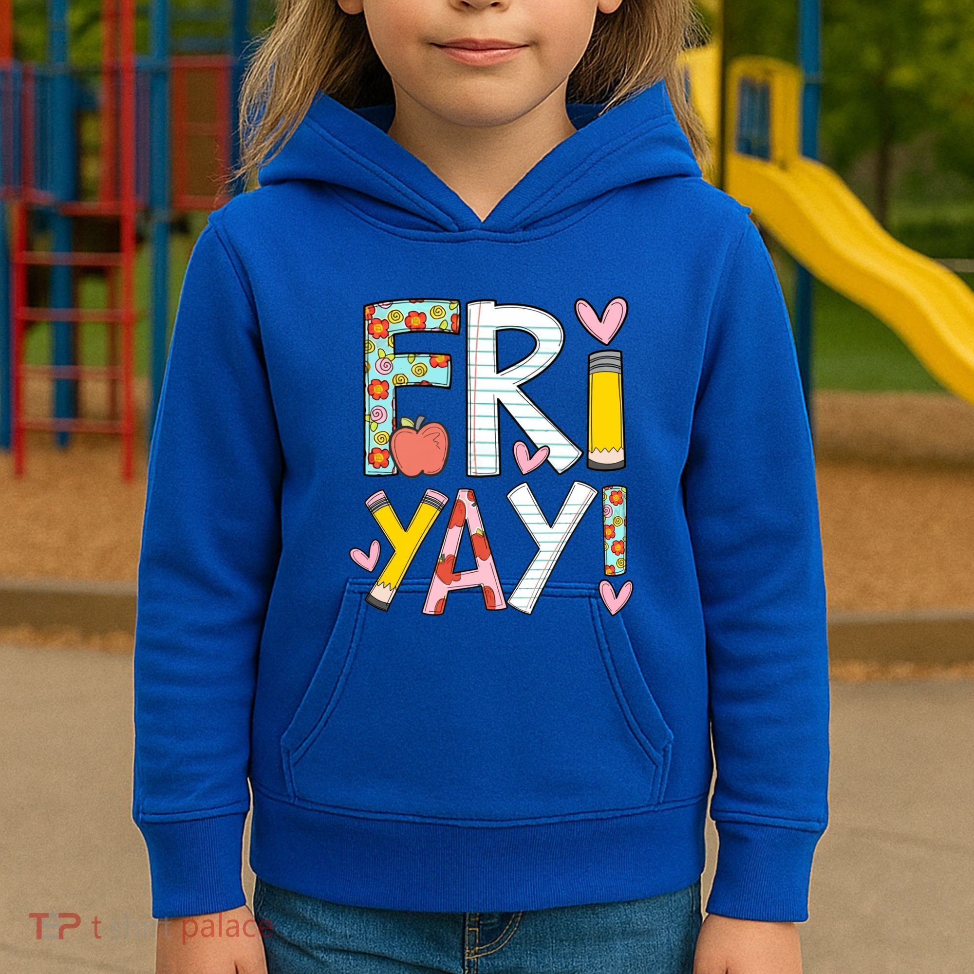 Friyay Happy Friday Funny Weekend Teacher Back To School Gift Kids Hoodie