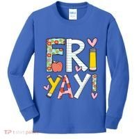 Friyay Happy Friday Funny Weekend Teacher Back To School Gift Kids Long Sleeve Shirt thumb 0