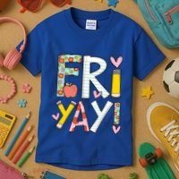 Friyay Happy Friday Funny Weekend Teacher Back To School Gift Kids T-Shirt thumb 3