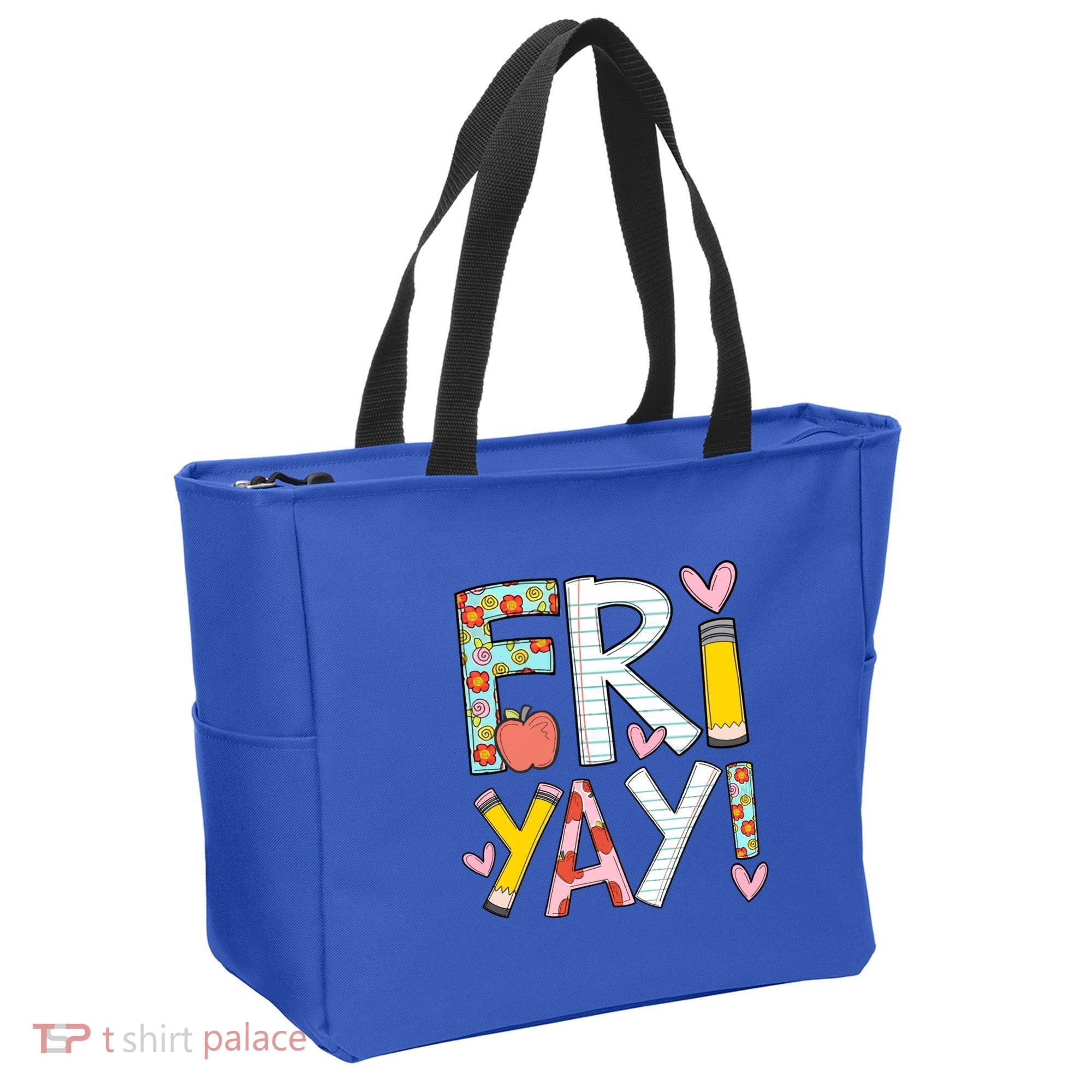 Friyay Happy Friday Funny Weekend Teacher Back To School Gift Tote Bag