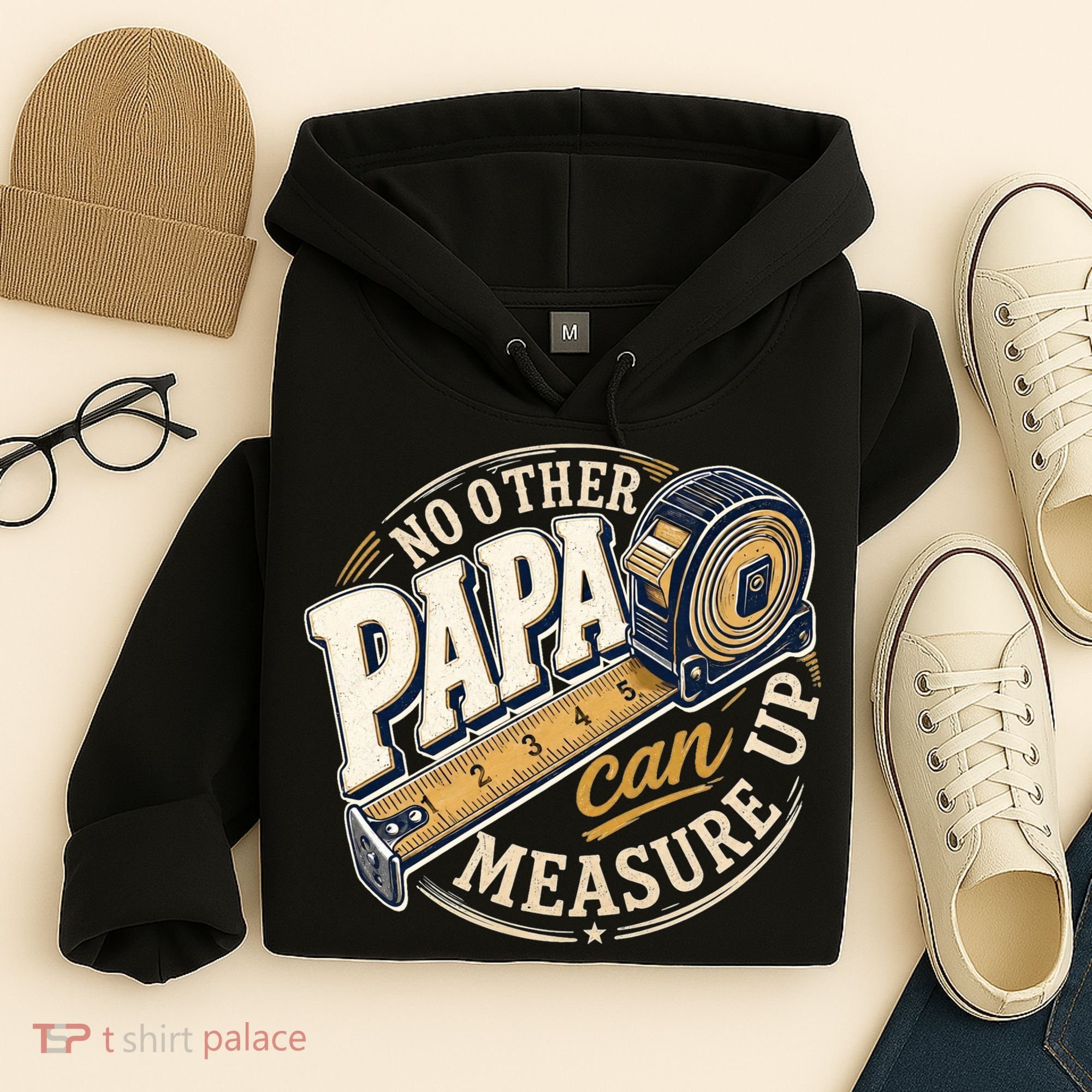 Funny Happy Father's Day No Other Papa Can Measure Up Hoodie