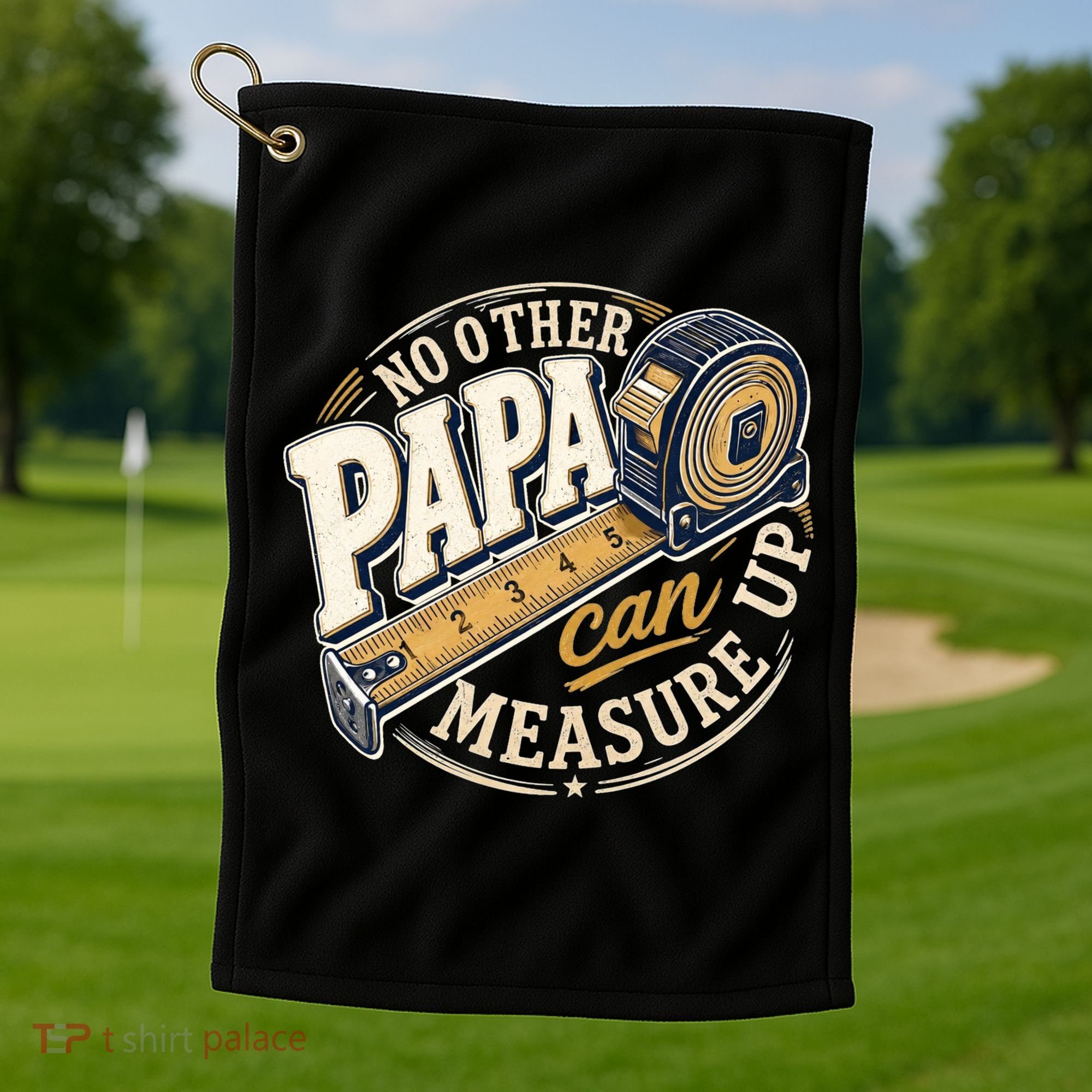 Funny Happy Father's Day No Other Papa Can Measure Up Golf Towel