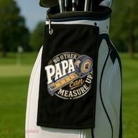 Funny Happy Father's Day No Other Papa Can Measure Up Golf Towel thumb 2