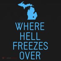 Funny Hell Freezes Michigan Michigander Great Lakes Map Gift Backpack thumb 2