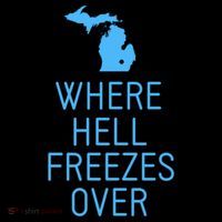Funny Hell Freezes Michigan Michigander Great Lakes Map Gift Ornament thumb 1