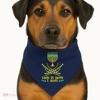 Funny Hanukkah USA-Made Doggie Bandana thumb 1