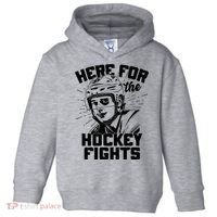 Funny Here For The Hockey Fights Toddler Hoodie thumb 0