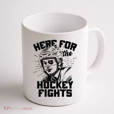 Funny Here For The Hockey Fights Coffee Mug back