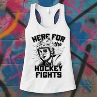 Funny Here For The Hockey Fights Women's Tank Top thumb 3