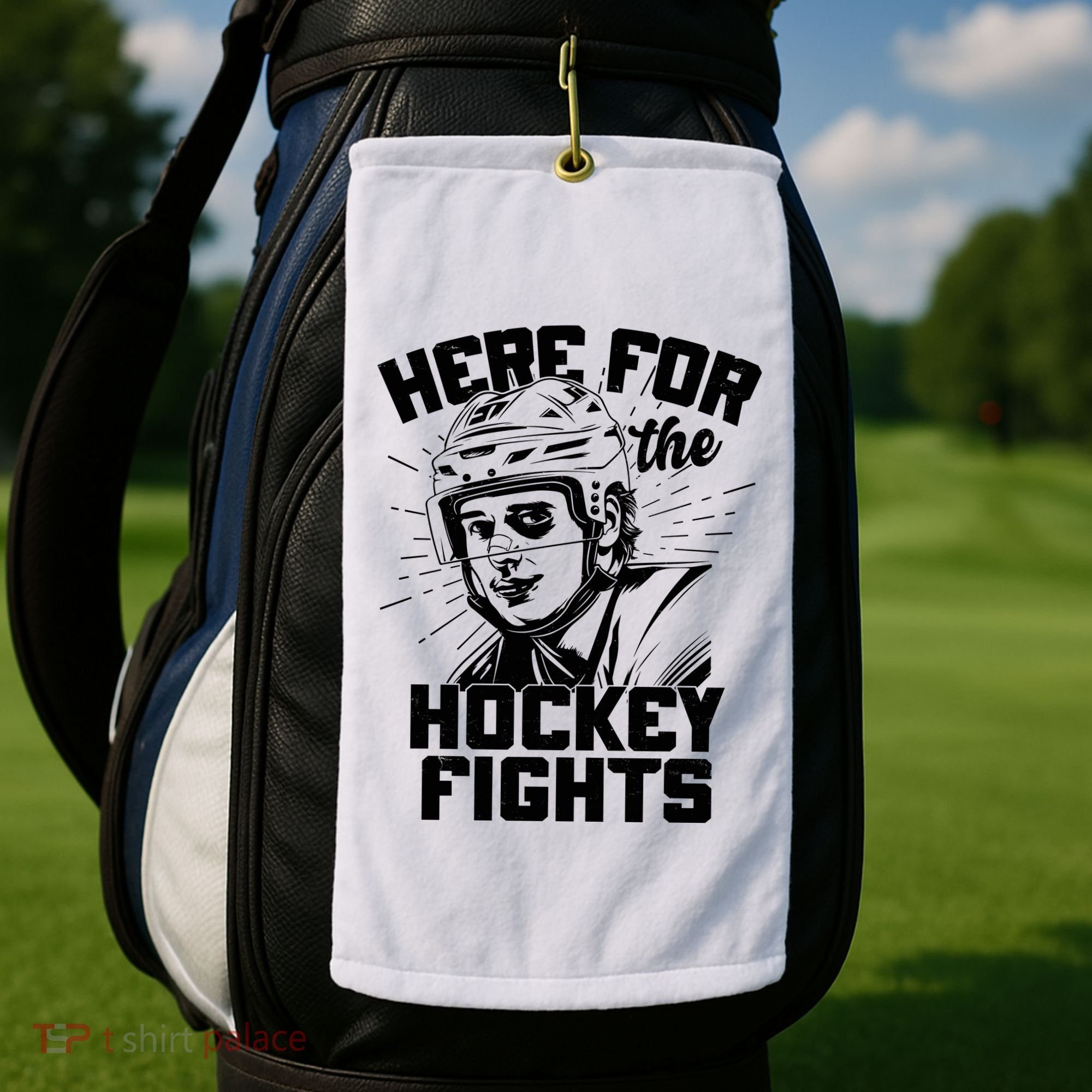 Funny Here For The Hockey Fights Golf Towel