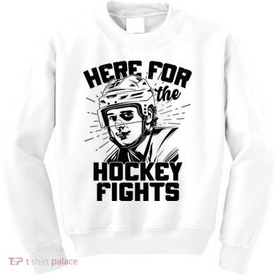 Funny Here For The Hockey Fights Kids Sweatshirt
