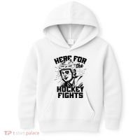 Funny Here For The Hockey Fights Kids Hoodie thumb 0