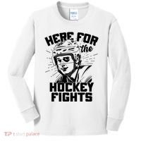 Funny Here For The Hockey Fights Kids Long Sleeve Shirt thumb 0